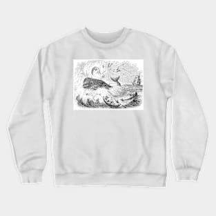 Old Timey Whale Attack Crewneck Sweatshirt